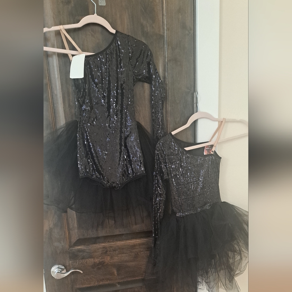 2 Black Matching Dance Costumes